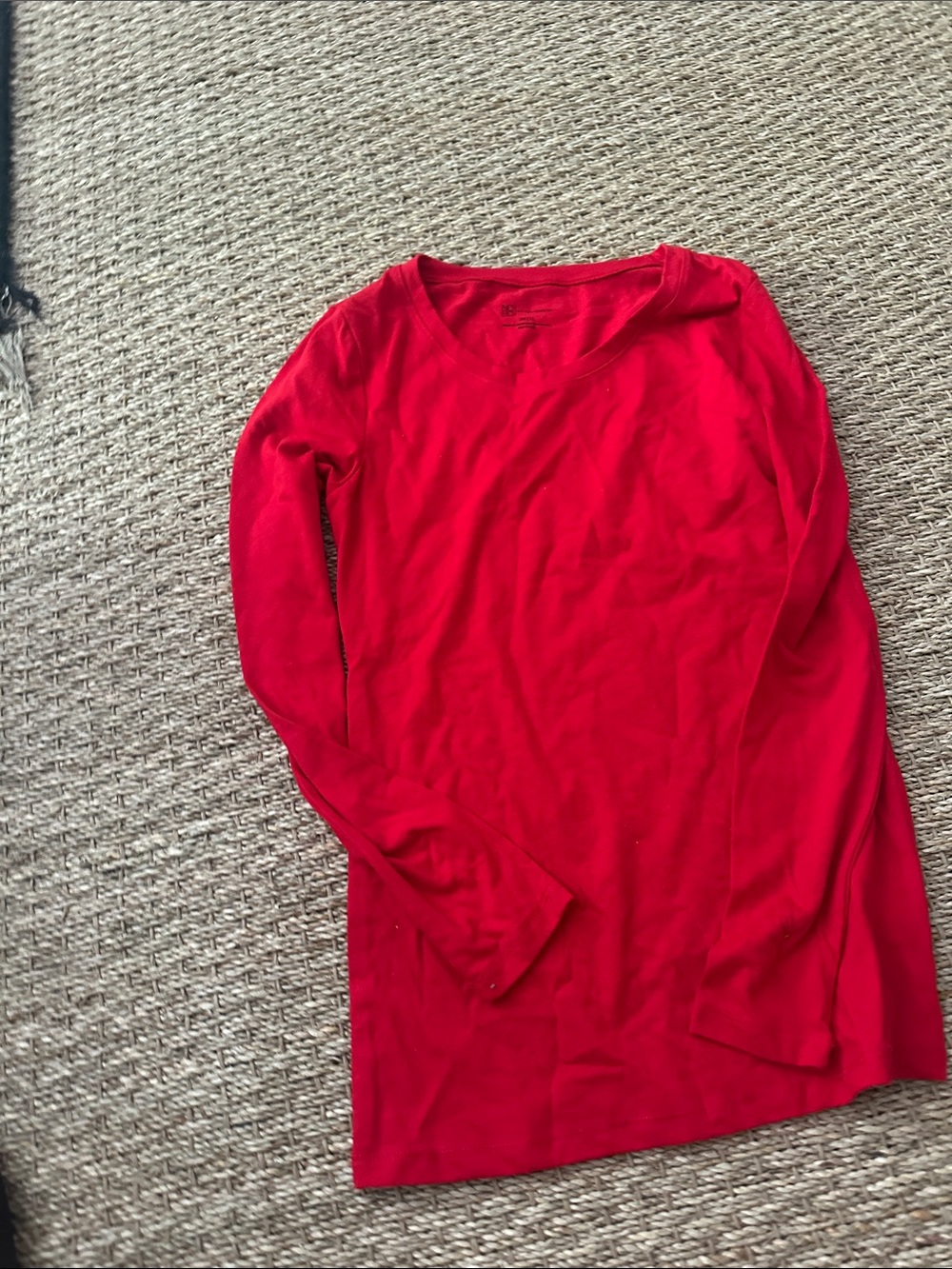 No Boundaries Red V-Neck Lightweight Sweater
